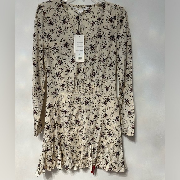 VERONICA BEARD "Riggins" Floral Silk Crepe Flounce Hem Mini Dress size 6 - Picture 6 of 8